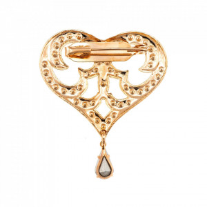 Brosa placata cu Aur roz de 24K, cu cristale Swarovski, Aura | 2173-1112RG-Multicolor-1623