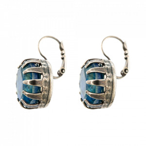 Cercei placati cu Argint 925, cu cristale Swarovski, Nightfall | 1133/1-61RSP6-Albastru-9163