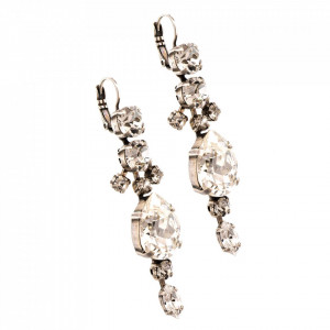 Cercei placati cu Argint 925, cu cristale Swarovski, On a Clear Day | 1068/4-001001SP6-Transparent-2063
