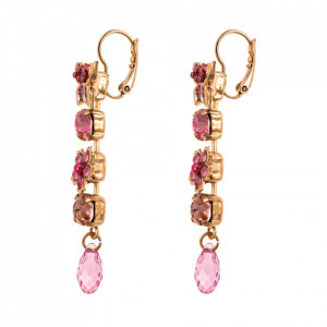 Cercei placati cu Aur roz de 24K, cu cristale Swarovski, Antigua | 1414/3-223-1RG6-Roz-5953