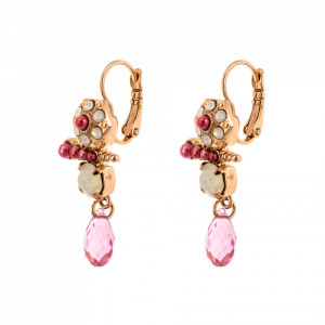 Cercei placati cu Aur roz de 24K, cu cristale Swarovski, Antigua | 1420/1-223-1RG6-Roz-5983
