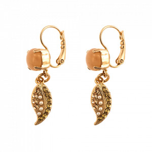 Cercei placati cu Aur roz de 24K, cu cristale Swarovski, Earl Grey | 1143-1132RG6-Gri/Bej-9083