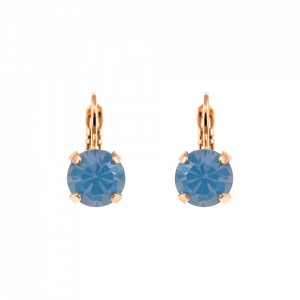 Cercei placati cu Aur roz de 24K, cu cristale Swarovski, Spring Flowers | 1440-285RG6-Albastru-5963