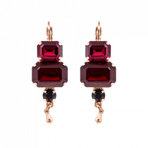 Cercei placati cu Aur roz de 24K, cu cristale originale, Lady In Red | 1040/8-1070RG6
