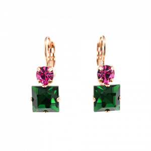 Cercei placati cu Aur roz de 24K, cu cristale originale, Luck | 1531/3-1033RG6