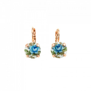 Cercei placati cu Aur roz de 24K, cu cristale originale, Spring Flowers | 1445-01231RG6