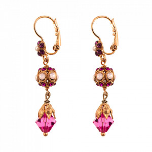 Cercei placati cu Aur roz de 24K, cu cristale originale, Take my Breath Away | 1134-1156RG6