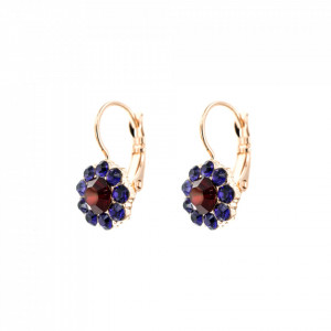 Cercei placati cu Aur roz de 24K, cu cristale Swarovski, Xenia - Odyssey | 1379-1091RG6-Multicolor-5853