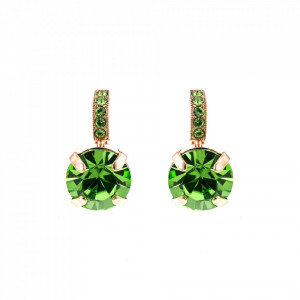 Cercei placati cu Aur roz de 24K, cu cristale Swarovski, August Lucky Birthstone | 1056-214214RG6-Verde-1563