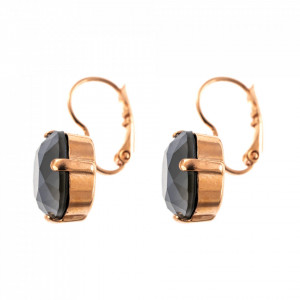 Cercei placati cu Aur roz de 24K, cu cristale Swarovski, Black Diamond | 1326/4-254RG6-Gri-5823