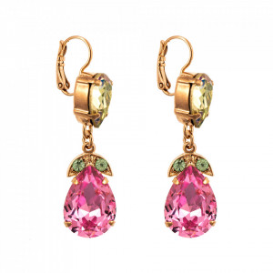 Cercei placati cu Aur roz de 24K, cu cristale Swarovski, California Dreaming | 1032/4-1063RG6-Vernil/Roz-9193