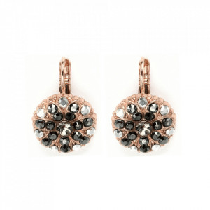 Cercei placati cu Aur roz de 24K, cu cristale Swarovski, Guardian Angel | 1029-747RG6-Negru-1343