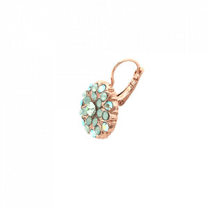 Cercei placati cu Aur roz de 24K, cu cristale Swarovski, Guardian Angel | 1029-390RG6-Verde-1653