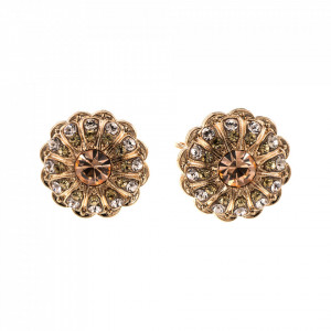 Cercei placati cu Aur roz de 24K, cu cristale Swarovski, Jackie | 1189-39132RG6