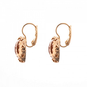 Cercei placati cu Aur roz de 24K, cu cristale Swarovski, Jackie | 1374-362ARG6-Bej-5843
