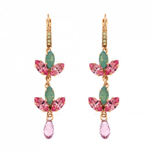 Cercei placati cu Aur roz de 24K, cu cristale Swarovski, Lavender | 1238-1910RG6-Multicolor-5593