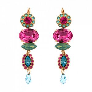 Cercei placati cu Aur roz de 24K, cu cristale Swarovski, Memories of Montmartre | 1076-1146RG6