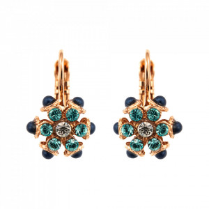 Cercei placati cu Aur roz de 24K, cu cristale Swarovski, Nightfall | 1005/1-1114RG6