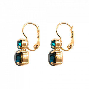 Cercei placati cu Aur roz de 24K, cu cristale Swarovski, Nightfall | 1190-1114RG6-Albastru-5753