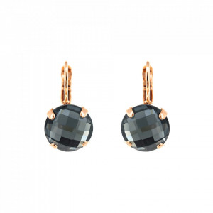 Cercei placati cu Aur roz de 24K, cu cristale Swarovski, Nightfall | 1448A-217RG6-Albastru-6043
