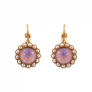 Cercei placati cu Aur roz de 24K, cu cristale Swarovski, Romance | 1133-139-10RG6-Multicolor-2023