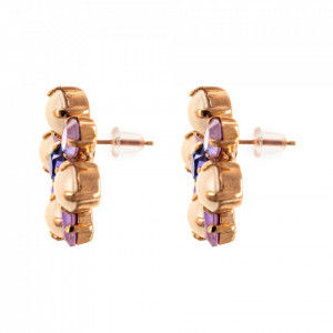 Cercei placati cu Aur roz de 24K, cu cristale Swarovski, Romance | 1435/40-139-10RG2-Multicolor-6063