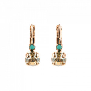 Cercei placati cu Aur roz de 24K, cu cristale Swarovski, Sapphire Sky | 1035/1-807RG6-Multicolor-1433