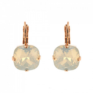 Cercei placati cu Aur roz de 24K, cu cristale Swarovski, Seashell | 1326/4-234RG6-Alb-5423