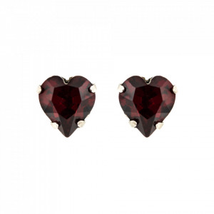 Cercei placati cu rodiu, cu cristale Swarovski, Lady In Red | 1100/2-208RO2-Rosu-1903