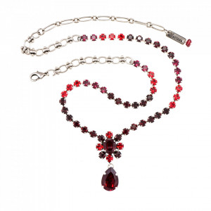 Colier placat cu Argint 925, cu cristale Swarovski, Lady In Red | 3156/2-1070SP-Rosu-6533