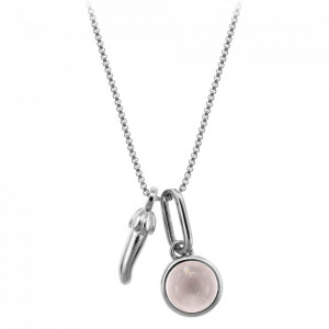 Colier placat cu argint Lucky Chili Pepper si piatra semipretioasa Crystal Quartz