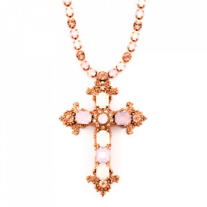 Colier placat cu Aur roz de 24K, cu cristale originale, Tiara Day | 3422-2333RG