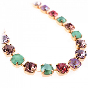 Colier placat cu Aur roz de 24K, cu cristale Swarovski, Lavender | 3252-1910RG-Multicolor-6603