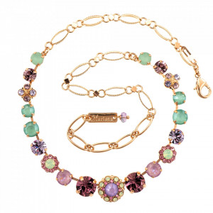 Colier placat cu Aur roz de 24K, cu cristale Swarovski, Lavender | 3352/3-1910RG-Multicolor-6693