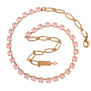 Colier placat cu Aur roz de 24K, cu cristale Swarovski, Powder Rose | 3430-121121RG-Roz-6713
