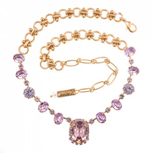 Colier placat cu Aur roz de 24K, cu cristale Swarovski, Violet - Colors | 3090/5-371371RG-Mov-6733