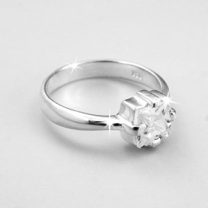 Inel de logodna Argint 925 Square Cut Solitaire-Argintiu-8392
