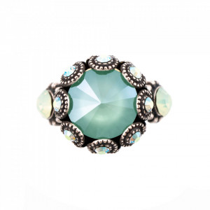 Inel placat cu Argint 925, cu cristale Swarovski, Fern | 7042-2143SP-Verde-7853