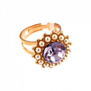 Inel placat cu Aur roz de 24K, cu cristale originale, La Dolce Vita | 7023-1010RG