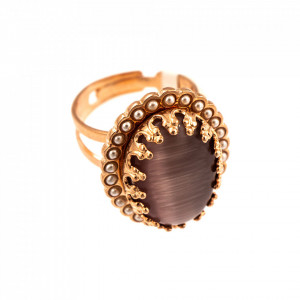 Inel placat cu Aur roz de 24K, cu cristale originale, La Dolce Vita | 7090-1010RG