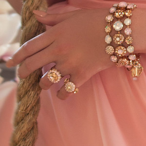 Inel placat cu Aur roz de 24K, cu cristale Swarovski, Tiara Day | 7141-2333RG-Multicolor-8323