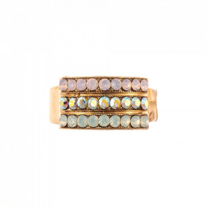 Inel placat cu Aur roz de 24K, cu cristale Swarovski, Aura | 7008-1112RG-Multicolor-7423