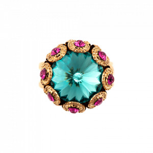 Inel placat cu Aur roz de 24K, cu cristale Swarovski, Memories of Montmartre | 7041-1146RG