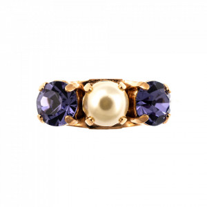 Inel placat cu Aur roz de 24K, cu cristale Swarovski, Romance | 7535/1-539139RG