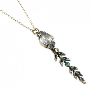 Pandantiv cu lant placat cu Argint 925, cu cristale Swarovski, Nightfall | 5628-1114SP-Albastru-7403