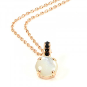 Pandantiv cu lant placat cu Aur roz de 24K, cu cristale Swarovski, St. Martin - Caribbean Life | 5062-M1081RG-Multicolor-7003