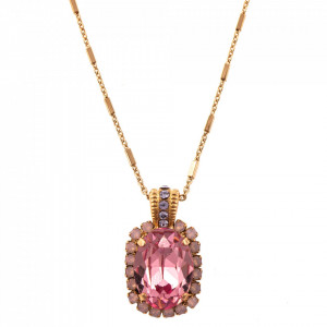 Pandantiv cu lant placat cu Aur roz de 24K, cu cristale originale, California Dreaming | 5522/5-1063RG