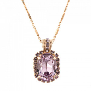 Pandantiv cu lant placat cu Aur roz de 24K, cu cristale originale, Elizabeth | 5522/5-212212RG