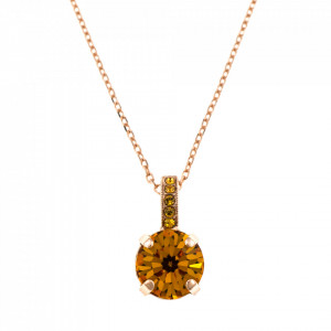Pandantiv cu lant placat cu Aur roz de 24K, cu cristale Swarovski, November Lucky Birthstone | 5056-203203RG-Galben-6353