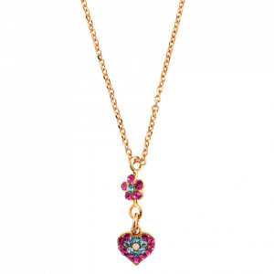 Pandantiv cu lant placat cu Aur roz de 24K, cu cristale Swarovski, Memories of Montmartre | 5322/9-1146RG